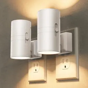 Night Lights Plug into Wall, Modern LED Night Light Plug in | Dusk to Dawn Sensor, Soft White 3000K, 0-100LM Adjustable Brightness, Dimmable NightLight, Stairway, Hallway, Bedroom, 2 Pack Night Lights Plug into Wall, Modern LED Night Light Plug in | Dusk to Dawn Sensor, Soft White 3000K, 0-100LM Adjustable Brightness, Dimmable NightLight, Stairway, Hallway, Bedroom, 2 Pack