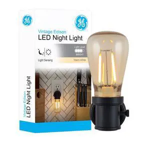 Edison Filament LED Night Light with Warm Accent Lighting, Dusk to Dawn Sensor for Automatic Light, High/Low/Off Switch for Custom Brightness, Plug in Lighting for Bedrooms, 1 Pack Edison Filament LED Night Light with Warm Accent Lighting, Dusk to Dawn Sensor for Automatic Light, High/Low/Off Switch for Custom Brightness, Plug in Lighting for Bedrooms, 1 Pack