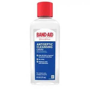 Brand Antiseptic Cleansing Liquid, 6 Fl. Oz | Antimicrobial First Aid Wash for Infection Prevention, Wound Care of Minor Cuts, Scrapes & Burns, Pain Relief with Lidocaine Brand Antiseptic Cleansing Liquid, 6 Fl. Oz | Antimicrobial First Aid Wash for Infection Prevention, Wound Care of Minor Cuts, Scrapes & Burns, Pain Relief with Lidocaine