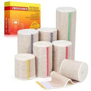 Premium Elastic Bandage Wrap 7 Pack Mix 2,3,4,6 Inch Hook & Loop | Assorted-Width Cotton Compression Set Covers Wrist, Ankle, Knee and Thigh; Secure Ends for Sports, First Aid and Recovery. Premium Elastic Bandage Wrap 7 Pack Mix 2,3,4,6 Inch Hook & Loop | Assorted-Width Cotton Compression Set Covers Wrist, Ankle, Knee and Thigh; Secure Ends for Sports, First Aid and Recovery.