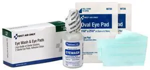 5-Piece Eye Wash Kit with Oval Eye Pads, First Aid Adhesive Strips & Emergency Eye Rinse 5-Piece Eye Wash Kit with Oval Eye Pads, First Aid Adhesive Strips & Emergency Eye Rinse