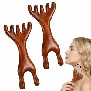 2 PCS Massage Comb 5-Claw Meridian Therapy Comb Guas Sha Tools Natural Sandalwood Scalp Manual Double Head Wooden Massager Tool Ergonomic Handheld Stick for Head Neck Face 2 PCS Massage Comb 5-Claw Meridian Therapy Comb Guas Sha Tools Natural Sandalwood Scalp Manual Double Head Wooden Massager Tool Ergonomic Handheld Stick for Head Neck Face