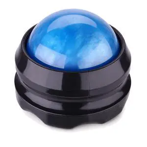 Manual Massage Ball Roller for Essential Oils & Lotion - Blue Handheld Deep Tissue Massager for Back, Neck & Foot Relief Manual Massage Ball Roller for Essential Oils & Lotion - Blue Handheld Deep Tissue Massager for Back, Neck & Foot Relief
