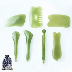 7 Pieces Gua Sha Scraping Massage Tool,Natural Resin GuaSha Tool Massage Tools Set for Face Back and Neck Release,Reduce Muscle Pain,with Storage Bag (Green) 7 Pieces Gua Sha Scraping Massage Tool,Natural Resin GuaSha Tool Massage Tools Set for Face Back and Neck Release,Reduce Muscle Pain,with Storage Bag (Green)