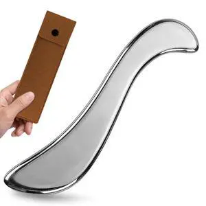 Stainless Steel Muscle Scraper Tool for Body Deep Tissue Massage | Muscle Relief Tool, Long-lasting, Smooth Surface, Easy to Rinse, Ergonomic Grip, Pouch Included & Travel-Friendly Stainless Steel Muscle Scraper Tool for Body Deep Tissue Massage | Muscle Relief Tool, Long-lasting, Smooth Surface, Easy to Rinse, Ergonomic Grip, Pouch Included & Travel-Friendly