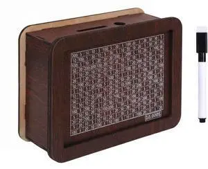 Money Box with Counter $10,000 Savings Challenge Box Reusable Piggy Bank for Adults & Kids Includes Erasable Marker Durable Cash & Coin Goal Tracker with Walnut Wood Grain Finish Money Box with Counter $10,000 Savings Challenge Box Reusable Piggy Bank for Adults & Kids Includes Erasable Marker Durable Cash & Coin Goal Tracker with Walnut Wood Grain Finish
