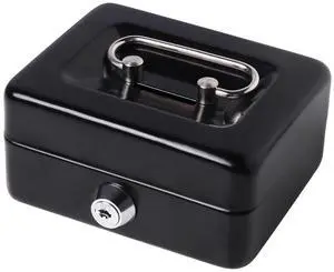 Mini Cash Box with Lock and Slot, Metal Coin Bank Piggy Bank for Adults & Kids, 4.9" x 3.7" x 2.3", Black Mini Cash Box with Lock and Slot, Metal Coin Bank Piggy Bank for Adults & Kids, 4.9" x 3.7" x 2.3", Black