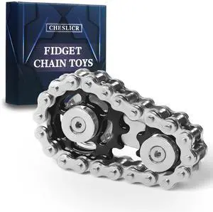 Fidget Spinner Toy for Adults Metal Figette Bike Chain for Adult Men Pain Stim ADHD Teen Cool Gadgets Quiet Desk Offices Anxiety Relief Items Stress Tool Sensory Spiky Easter Basket Stuffer - Black Fidget Spinner Toy for Adults Metal Figette Bike Chain for Adult Men Pain Stim ADHD Teen Cool Gadgets Quiet Desk Offices Anxiety Relief Items Stress Tool Sensory Spiky Easter Basket Stuffer - Black