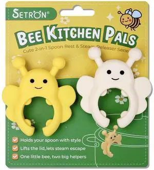 Bee Spoon Holder Cute Spoon Rest for Stove Top, Steam Releaser & Lid Lifter Heat Resistant Silicone Cooking Gadget, Fun Kitchen Accessories, Unique Cooking Gift Bee Spoon Holder Cute Spoon Rest for Stove Top, Steam Releaser & Lid Lifter Heat Resistant Silicone Cooking Gadget, Fun Kitchen Accessories, Unique Cooking Gift