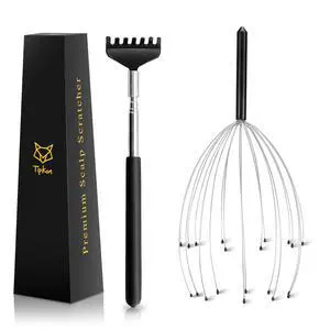Head Massager 20 Fingers Scalp Massager Head Scratcher, Back Massage Back Scratcher, Stocking Stuffers for Scalp and Body Massage (Black) Head Massager 20 Fingers Scalp Massager Head Scratcher, Back Massage Back Scratcher, Stocking Stuffers for Scalp and Body Massage (Black)