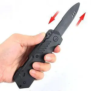 4pcs Retractable Fake Knife Slim Toy Weapon Plastic Prop Dagger Trick Blade for Halloween Fools Day Party Cosplay Joke Gadget Prank Gag Black 4pcs Retractable Fake Knife Slim Toy Weapon Plastic Prop Dagger Trick Blade for Halloween Fools Day Party Cosplay Joke Gadget Prank Gag Black