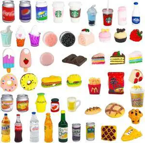 50 Pcs Miniature Food Drink Bottles Soda Pop Cans Pretend Play Kitchen Game Party Accessories Toys Hamburg Cake Ice Cream for 1/12 Doll House (25Food+25Drink) 50 Pcs Miniature Food Drink Bottles Soda Pop Cans Pretend Play Kitchen Game Party Accessories Toys Hamburg Cake Ice Cream for 1/12 Doll House (25Food+25Drink)
