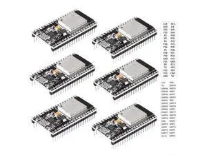 6Pcs ESP32 Development Board WiFi + Bluetooth Microcontroller Dual Cores ESP-32 ESP-32S Board ESP-WROOM-32 CP2102 Chip 38Pin Narrow Version 2 in 1 Dual Core Low Power Consumption ESP-32S 6Pcs ESP32 Development Board WiFi + Bluetooth Microcontroller Dual Cores ESP-32 ESP-32S Board ESP-WROOM-32 CP2102 Chip 38Pin Narrow Version 2 in 1 Dual Core Low Power Consumption ESP-32S