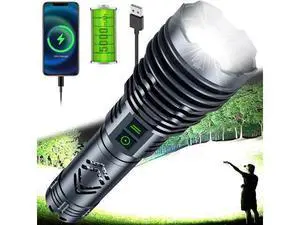 Rechargeable Flashlights 1500000 High Lumens,Super Bright LED Flashlight,Tactical Powerful Waterproof Handheld Flashlights with Zoomable 6 Modes,Output Funtion & 24H Long Life for Emergencies Camping Rechargeable Flashlights 1500000 High Lumens,Super Bright LED Flashlight,Tactical Powerful Waterproof Handheld Flashlights with Zoomable 6 Modes,Output Funtion & 24H Long Life for Emergencies Camping