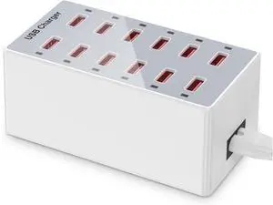 USB Charger 12-Ports USB Charging Station for Multiple Devices USB Wall Charger Power Hub Strip Smart Plug Charging Dock Block for iPhone Xs/XR,iPad,iPod,Galaxy S9/S8,Laptops and Smart Phones 60W USB Charger 12-Ports USB Charging Station for Multiple Devices USB Wall Charger Power Hub Strip Smart Plug Charging Dock Block for iPhone Xs/XR,iPad,iPod,Galaxy S9/S8,Laptops and Smart Phones 60W