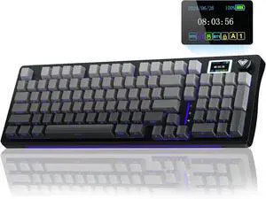 AULA S98 Pro Wireless Mechanical Keyboard with Screen & Knob,2.4GHz/USB-C/BT5.0 Gasket Hot Swappable Creamy Keyboard,Pre-lubed Linear Switches,Side Printed PBT Keycaps,RGB Backlit Gaming Keyboard AULA S98 Pro Wireless Mechanical Keyboard with Screen & Knob,2.4GHz/USB-C/BT5.0 Gasket Hot Swappable Creamy Keyboard,Pre-lubed Linear Switches,Side Printed PBT Keycaps,RGB Backlit Gaming Keyboard