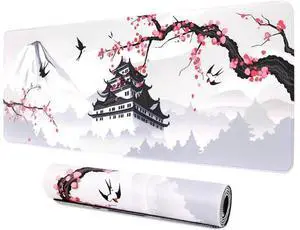Japanese Cherry Blossom White Gaming Mouse Pad XXL Large Gaming Laptop Anime Mouse Pad Sakura Big Desk Pads Extended PC Keyboard Waterproof and Non-Slip 31.5x11.8inches Mices Pad Japan Japanese Cherry Blossom White Gaming Mouse Pad XXL Large Gaming Laptop Anime Mouse Pad Sakura Big Desk Pads Extended PC Keyboard Waterproof and Non-Slip 31.5x11.8inches Mices Pad Japan