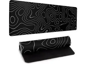Large Topographic Map Gaming Mouse Pad for Desk Black Desk Pad with Non-Slip Rubber Base Stitched Edge Desk Organizers and Accessories Desk Decor Large Topographic Map Gaming Mouse Pad for Desk Black Desk Pad with Non-Slip Rubber Base Stitched Edge Desk Organizers and Accessories Desk Decor