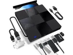 External CD/DVD Drive for Laptop, USB 3.0 & Type-C CD Burner DVD Player, Portable CD DVD +/-RW Drive - Plug and Play, Compatible with Windows 10&11 Linux MacBook PC (Black) External CD/DVD Drive for Laptop, USB 3.0 & Type-C CD Burner DVD Player, Portable CD DVD +/-RW Drive - Plug and Play, Compatible with Windows 10&11 Linux MacBook PC (Black)