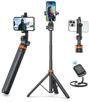 Phone Tripod, Tripod for iPhone & Selfie Stick with Remote, Extendable Cell Phone Stand & Ultimate Phone Holder, Solidest Phone Stand Compatible with iPhone/Android Phone Tripod, Tripod for iPhone & Selfie Stick with Remote, Extendable Cell Phone Stand & Ultimate Phone Holder, Solidest Phone Stand Compatible with iPhone/Android