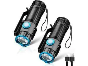 lexall Small Flashlight, 1200 High Lumens, USB Rechargeable Compact LED Flashlight with Clip, Mini Pocket Sized EDC Flashlight with Unique Tail Design(2 Pack) lexall Small Flashlight, 1200 High Lumens, USB Rechargeable Compact LED Flashlight with Clip, Mini Pocket Sized EDC Flashlight with Unique Tail Design(2 Pack)