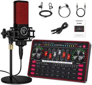 _Mega Brand G3 Audio Mixer for Podcast Equipment BundleLive Sound Card for StreamingAudio Interface DJ Mixer Sound Card/Board Condenser Microphone for Tiktok Gaming Video Content Creator _Mega Brand G3 Audio Mixer for Podcast Equipment BundleLive Sound Card for StreamingAudio Interface DJ Mixer Sound Card/Board Condenser Microphone for Tiktok Gaming Video Content Creator