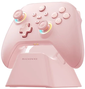 G3V2 Bluetooth Controller for Pc/Switch/Ios/Android, Hall Effect Joysticks, RGB Lighting Gaming Controller,2 Programmable Buttons,1000mah Battery With Charging Station, Pink G3V2 Bluetooth Controller for Pc/Switch/Ios/Android, Hall Effect Joysticks, RGB Lighting Gaming Controller,2 Programmable Buttons,1000mah Battery With Charging Station, Pink