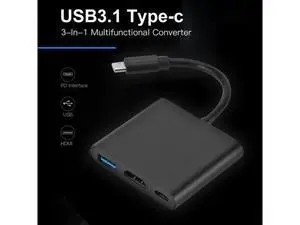 3 in 1 Type-C HUB USB 3.0 USB-C Female Converter Small Household Computer Accessories for Laptop Notebook PC 3 in 1 Type-C HUB USB 3.0 USB-C Female Converter Small Household Computer Accessories for Laptop Notebook PC