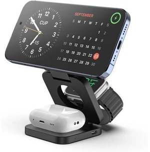 Fast Wireless Charger Magnetic Foldable 3 in 1 Charging Station for iPhone 16/15/14/13/12/Pro/Plus/Pro Max 5W Portable Charger for Watch10/9/8/7/6/5/4/3/SE for Airpods3/2/Pro-Black Fast Wireless Charger Magnetic Foldable 3 in 1 Charging Station for iPhone 16/15/14/13/12/Pro/Plus/Pro Max 5W Portable Charger for Watch10/9/8/7/6/5/4/3/SE for Airpods3/2/Pro-Black