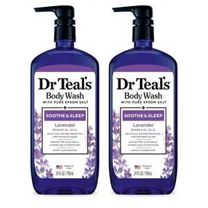 Dr Teal's Body Wash with Pure Epsom Salt, Soothe & Sleep with Lavender, 24 fl oz (Pack of 2) Dr Teal's Body Wash with Pure Epsom Salt, Soothe & Sleep with Lavender, 24 fl oz (Pack of 2)