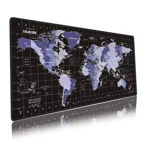 TIDALSOIL World Map Mouse Pad XXL (35.4 x 15.7 in) - Extended Desk Mat with Global Time Zones & Water-Resistant Coating - Wishing You a Productive Day - Non-Slip Base for Office, Gaming & Work - Black TIDALSOIL World Map Mouse Pad XXL (35.4 x 15.7 in) - Extended Desk Mat with Global Time Zones & Water-Resistant Coating - Wishing You a Productive Day - Non-Slip Base for Office, Gaming & Work - Black