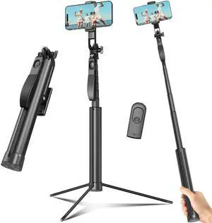 Selfie Stick Travel Tripod for Cell Phone with Remote Control and Phone Holder, Extendable Selfie Stick for iPhone, iPhone Tripod for Video Recording, 72 Inch, Black Selfie Stick Travel Tripod for Cell Phone with Remote Control and Phone Holder, Extendable Selfie Stick for iPhone, iPhone Tripod for Video Recording, 72 Inch, Black