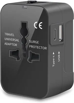 Travel Adapter, Universal Power Adapter Worldwide Wall AC Power Plug Converter Travel Charger with Type-C and USB-A Charging Ports for USA EU UK AUS Mobile Phones, Tablets and Smart Devices Travel Adapter, Universal Power Adapter Worldwide Wall AC Power Plug Converter Travel Charger with Type-C and USB-A Charging Ports for USA EU UK AUS Mobile Phones, Tablets and Smart Devices
