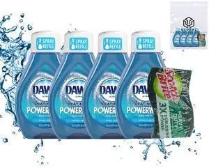 Dawn Powerwash Spray Refill Dish Soap, 4 Pack 16 Fl Oz Dawn Platinum Fresh Scent Dishwashing Liquid, Heavy Duty Power Wash Refills Bundle with Scotch-Brite Heavy Duty Scrub Sponge Dawn Powerwash Spray Refill Dish Soap, 4 Pack 16 Fl Oz Dawn Platinum Fresh Scent Dishwashing Liquid, Heavy Duty Power Wash Refills Bundle with Scotch-Brite Heavy Duty Scrub Sponge