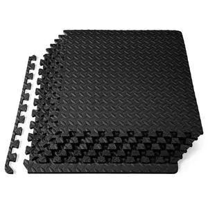 ProsourceFit Exercise Puzzle Mat ½-inch, EVA Interlocking Foam Floor Tiles for Home Gym, Workout Equipment, Kids Play Areas, Black, 24 SQ FT - 6 Tiles ProsourceFit Exercise Puzzle Mat ½-inch, EVA Interlocking Foam Floor Tiles for Home Gym, Workout Equipment, Kids Play Areas, Black, 24 SQ FT - 6 Tiles