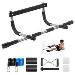 ALLY PEAKS Pull Up Bar Thickened Steel Pipe Super Heavy Duty Steel Frame Upper Workout Bar| Multi-Grip Strength for Doorway | Indoor Chin-Up Bar Fitness Trainer for Home Gym Max Limit 440 lbs ALLY PEAKS Pull Up Bar Thickened Steel Pipe Super Heavy Duty Steel Frame Upper Workout Bar| Multi-Grip Strength for Doorway | Indoor Chin-Up Bar Fitness Trainer for Home Gym Max Limit 440 lbs