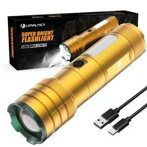 limalnicy Rechargeable Flashlights High Lumens 100,000 Long Lasting, 4 Modes with Side COB Light, Super Bright LED Flashlight USB C Input & Output, Powerful Strong Flash Light for Hiking Camping limalnicy Rechargeable Flashlights High Lumens 100,000 Long Lasting, 4 Modes with Side COB Light, Super Bright LED Flashlight USB C Input & Output, Powerful Strong Flash Light for Hiking Camping