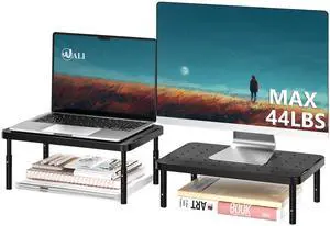 WALI Computer Monitor Stand for Desk, Adjustable Laptop Riser, Desk Monitor Stand Underneath Storage for Office, School Supplies (PTT001-B), 1 Pack, Black WALI Computer Monitor Stand for Desk, Adjustable Laptop Riser, Desk Monitor Stand Underneath Storage for Office, School Supplies (PTT001-B), 1 Pack, Black