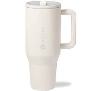 HydroJug Traveler 40oz, Insulated Tumbler with Handle & Straw, Cream HydroJug Traveler 40oz, Insulated Tumbler with Handle & Straw, Cream