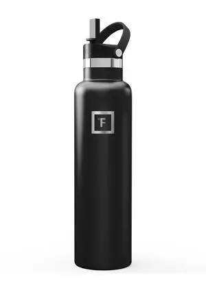 IRON °FLASK Camping & Hiking Hydration Flask with Straw, BPA-Free Insulated Stainless Steel Sports Water Bottle - 24 oz Midnight Black IRON °FLASK Camping & Hiking Hydration Flask with Straw, BPA-Free Insulated Stainless Steel Sports Water Bottle - 24 oz Midnight Black