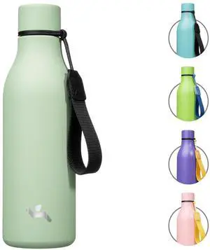 Konokyo Insulated Water Bottle with Strap,18 oz Double Wall Stainless Steel Vacuum Bottles Metal Water Flask,Macaron Green Konokyo Insulated Water Bottle with Strap,18 oz Double Wall Stainless Steel Vacuum Bottles Metal Water Flask,Macaron Green