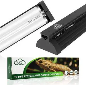 QZQ T5 UVB Reptile Light Fixture Combo Kit 8W, UVB Light for Reptiles with Switchable 5.0 & 10.0 UVB Output, Terrarium Hood Lamp for Bearded Dragon, Snake, Gecko, Tortoise, Lizard QZQ T5 UVB Reptile Light Fixture Combo Kit 8W, UVB Light for Reptiles with Switchable 5.0 & 10.0 UVB Output, Terrarium Hood Lamp for Bearded Dragon, Snake, Gecko, Tortoise, Lizard