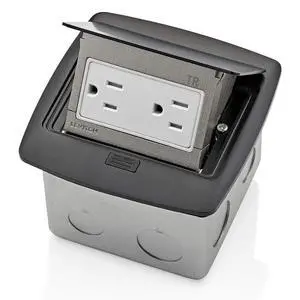 Leviton Pop-Up Floor Box with 15 Amp, Tamper-Resistant Outlet, PFTR1-MB, Black Leviton Pop-Up Floor Box with 15 Amp, Tamper-Resistant Outlet, PFTR1-MB, Black