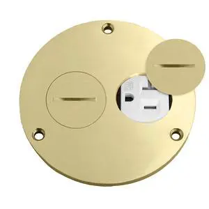 ENERLITES 975501-C Screw Cap Floor Box Cover, 4" Diameter, 20A Tamper-Weather Resistant Receptacle Outlet, Watertight Gaskets, 975501-C, UL Listed ENERLITES 975501-C Screw Cap Floor Box Cover, 4" Diameter, 20A Tamper-Weather Resistant Receptacle Outlet, Watertight Gaskets, 975501-C, UL Listed