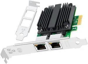 Lidkew Network Card with Intel I226-V Chip Dual Ports,2.5G PCIE X1 Server Network Adapter LAN NIC Card 2 RJ45 Ports Ethernet Adapter Support Windows 11/10 Windows Server/2022 Lidkew Network Card with Intel I226-V Chip Dual Ports,2.5G PCIE X1 Server Network Adapter LAN NIC Card 2 RJ45 Ports Ethernet Adapter Support Windows 11/10 Windows Server/2022