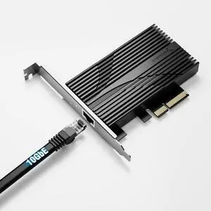 SABRENT 10 Gigabit Ethernet PCIe Network Adapter PCIe 3.0 x4 Card, Aluminum Heatsink, Backward Compatible with 5GbE/2.5GbE/Gigabit/Fast Ethernet, Fits x4/x8/x16 Slots, Status LEDs (NT-10PE) SABRENT 10 Gigabit Ethernet PCIe Network Adapter PCIe 3.0 x4 Card, Aluminum Heatsink, Backward Compatible with 5GbE/2.5GbE/Gigabit/Fast Ethernet, Fits x4/x8/x16 Slots, Status LEDs (NT-10PE)