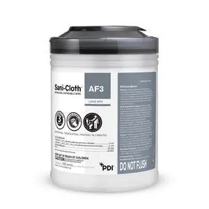 Sani-Cloth AF3, Surface Disinfecting Wipes, Fragrance Free, Alcohol-Free, Large Canister, 160 Wipes Sani-Cloth AF3, Surface Disinfecting Wipes, Fragrance Free, Alcohol-Free, Large Canister, 160 Wipes