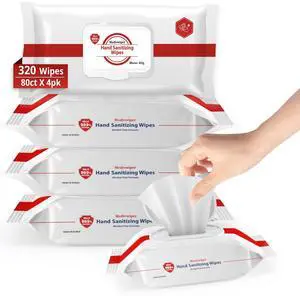 MEDIWIPER 80ct Alcohol-Free Hand Sanitizing Wipes Unscnted Wet Wipe, Hand Sanitizer (320 Wipes (80 * 4)) MEDIWIPER 80ct Alcohol-Free Hand Sanitizing Wipes Unscnted Wet Wipe, Hand Sanitizer (320 Wipes (80 * 4))
