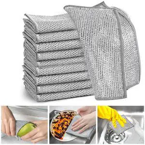 XANGNIER 8 Pcs Multipurpose Wire Dishwashing Rags,New Upgrade Non Scratch Wire Dishcloth,Steel Wool Cleaning Cloths,Multi Purpose Metal Mesh Miracle Cleaning Cloths for Kitchen,Dishes,Sink XANGNIER 8 Pcs Multipurpose Wire Dishwashing Rags,New Upgrade Non Scratch Wire Dishcloth,Steel Wool Cleaning Cloths,Multi Purpose Metal Mesh Miracle Cleaning Cloths for Kitchen,Dishes,Sink