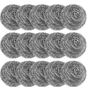 15 Pack Steel Wool Scrubber, Metal Kitchen Scrubbing Sponges, Dishwashing Scouring Pads Heavy Duty, Premium Stainless Steel Scrubbers for Cleaning Dishes Pots and Pans Bathroom Oven (Sliver) by VOPTON 15 Pack Steel Wool Scrubber, Metal Kitchen Scrubbing Sponges, Dishwashing Scouring Pads Heavy Duty, Premium Stainless Steel Scrubbers for Cleaning Dishes Pots and Pans Bathroom Oven (Sliver) by VOPTON
